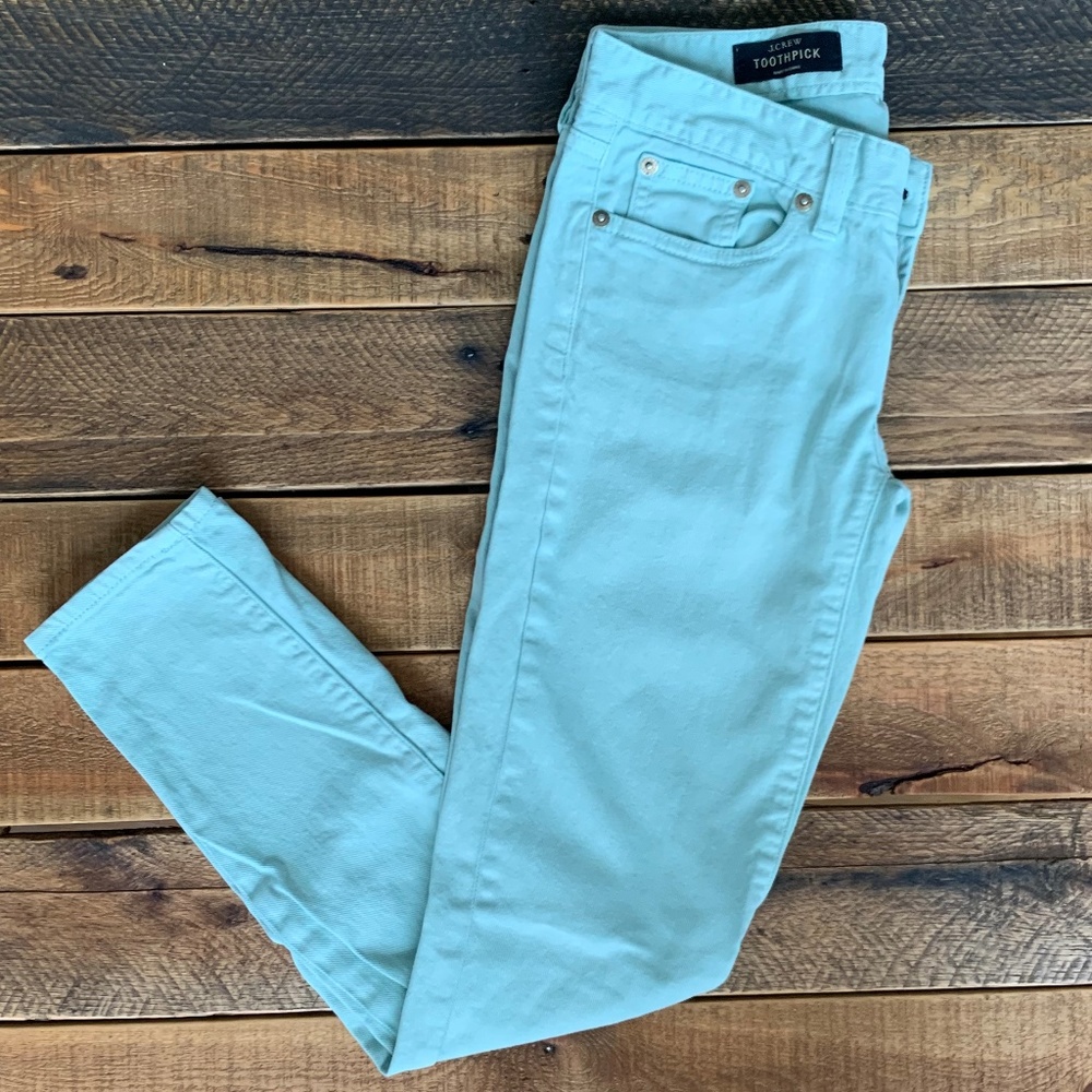 J.Crew toothpick mint green pants, size 25/0